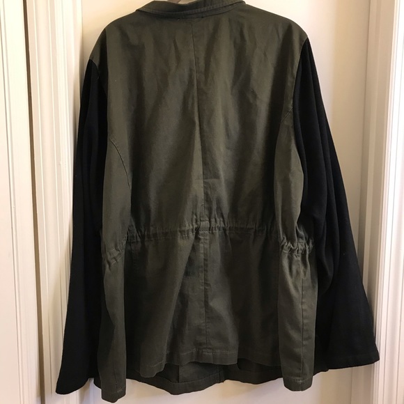 🚫SOLD Torrid Mixed Fabric Olive Anorak Jacket - Picture 5 of 9